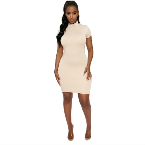 Naked wardrobe let’s keep it solid high neck dress - Picture 2 of 4